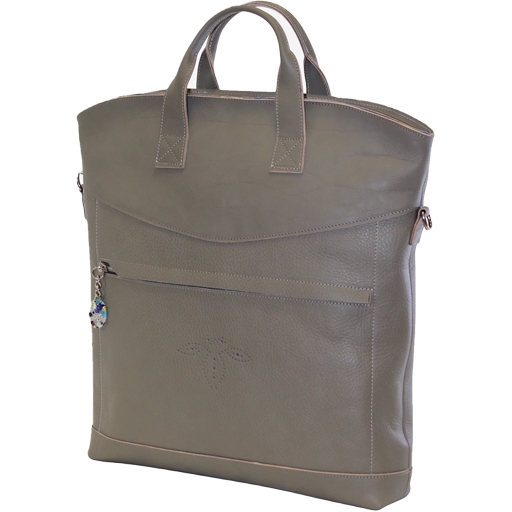 Handtasche für Damen aus Leder - Floral Vertical Bag